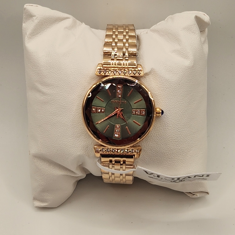 Invicta Wildflower Elegant Rose Gold and Green Women's Quartz Watch